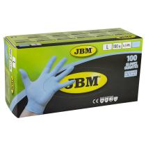 Jbm 52448 - Guantes azules desechables de nitrilo 4.5mil T. L (100 Uds.)